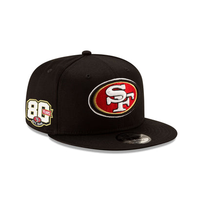 San Francisco 49ers 80th Anniversary Sidepatch Black 9FIFTY Snapback Hat