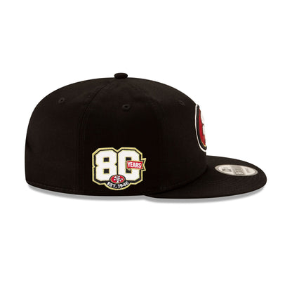 San Francisco 49ers 80th Anniversary Sidepatch Black 9FIFTY Snapback Hat