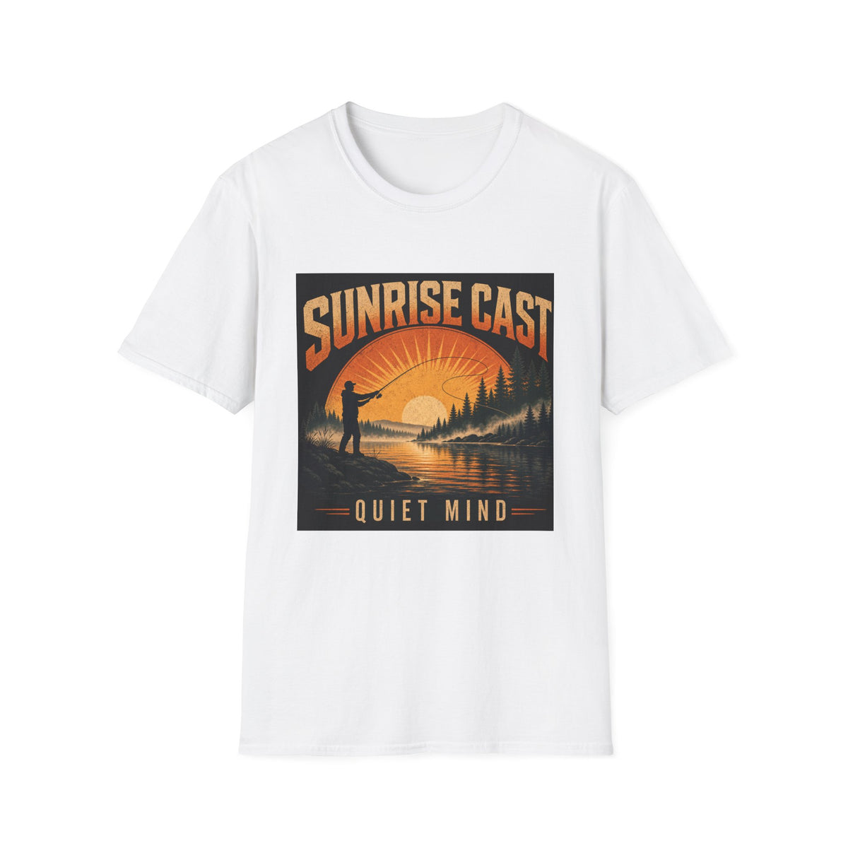 Sunrise Cast Quiet Mind Vintage Fishing Lifestyle T-Shirt