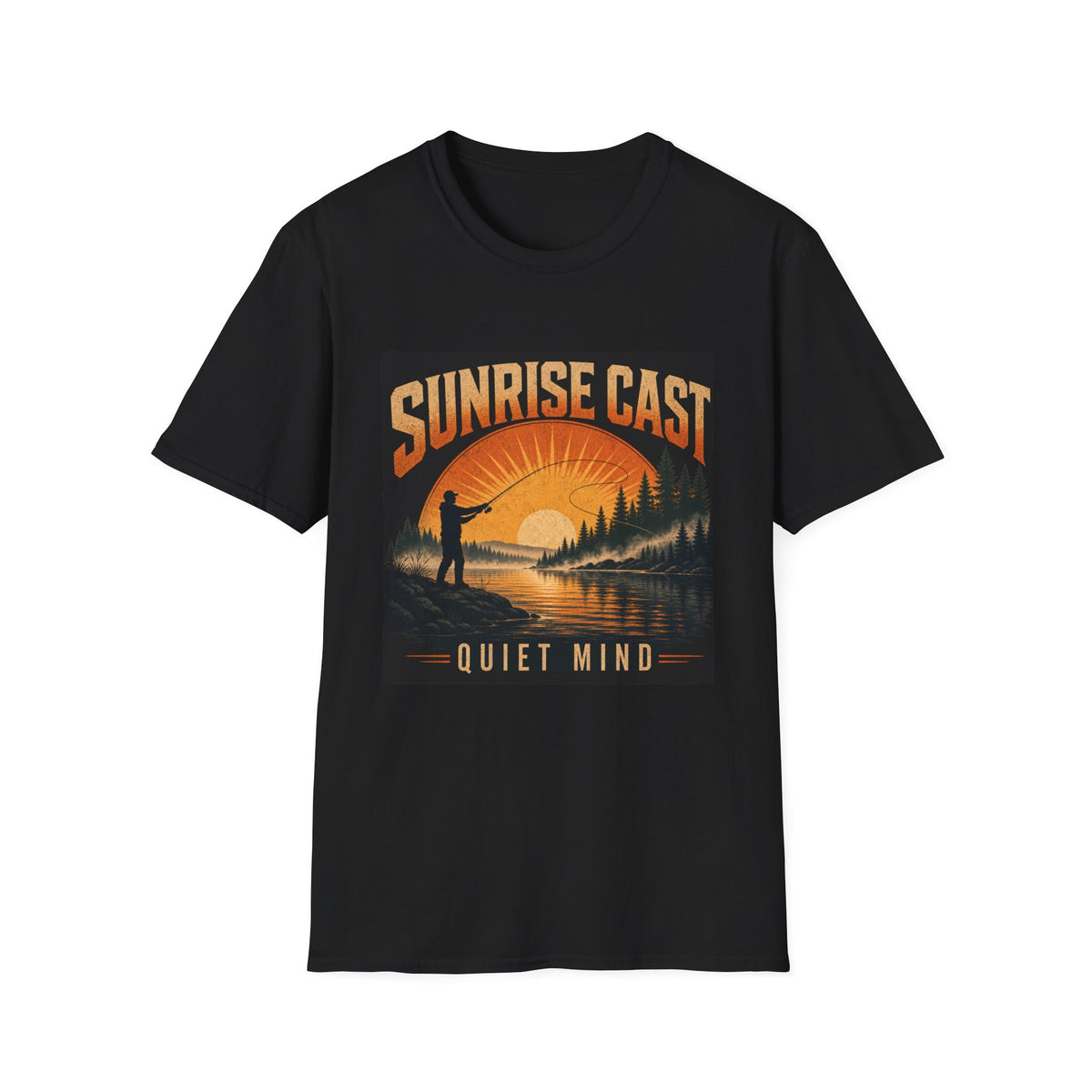 Sunrise Cast Quiet Mind Vintage Fishing Lifestyle T-Shirt