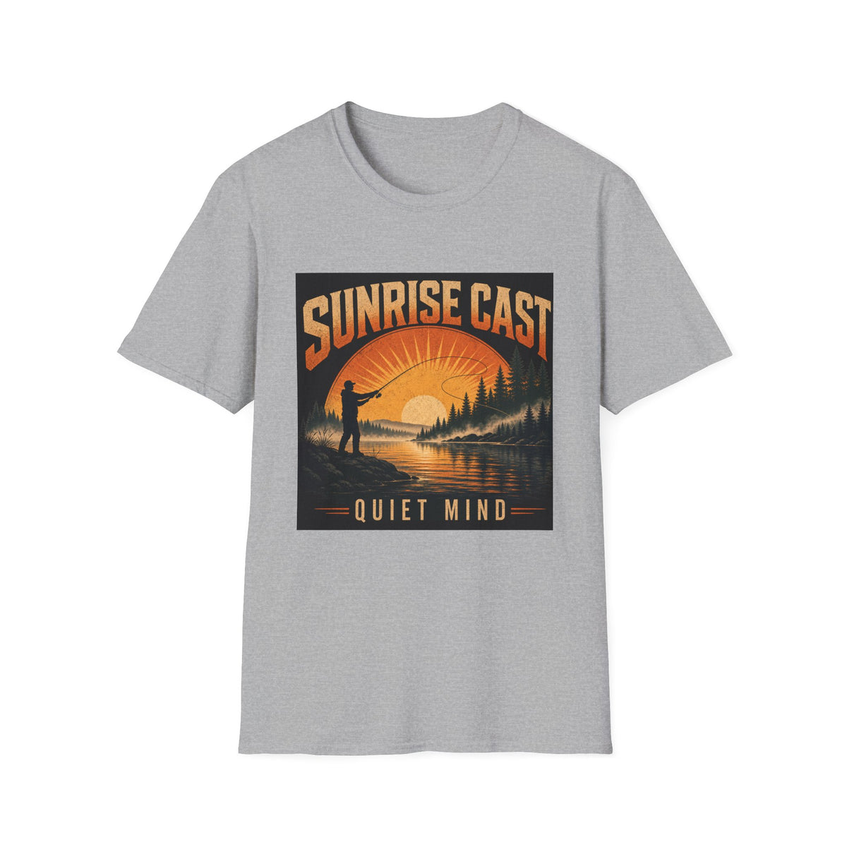Sunrise Cast Quiet Mind Vintage Fishing Lifestyle T-Shirt