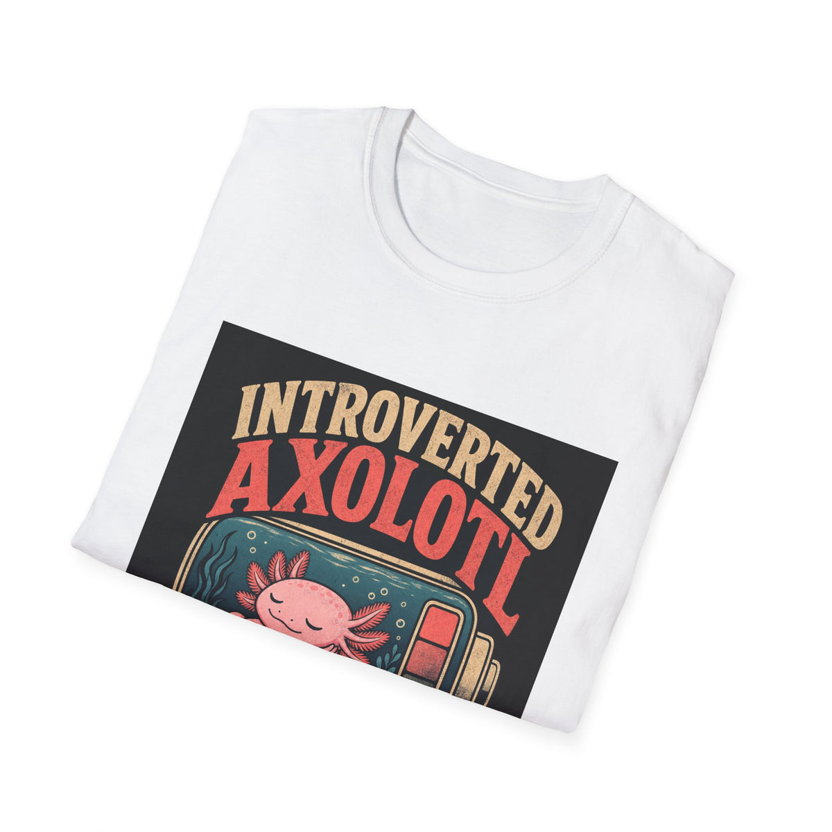 Introverted Axolotl Social Battery Club Funny Introvert T-Shirt