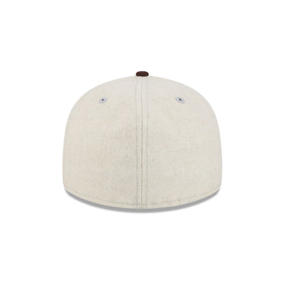 New Era Cap Heather Oatmeal Melton Wool Retro Crown 59FIFTY Fitted Hat