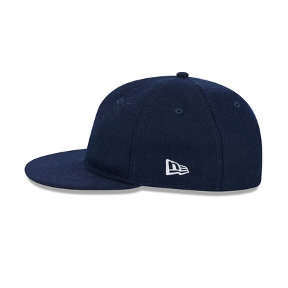 New Era Cap Navy Melton Wool Retro Crown 9FIFTY Strapback Hat