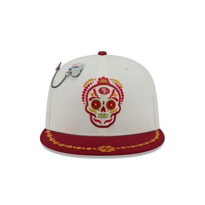 San Francisco 49ers Day of the Dead Chrome White 59FIFTY Fitted Hat