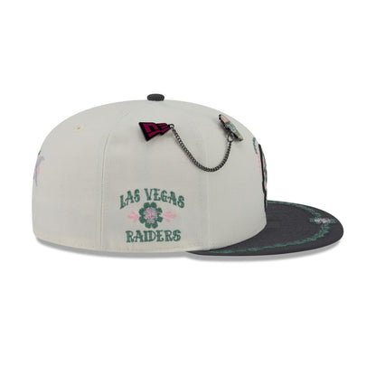 Las Vegas Raiders Day of the Dead Chrome White 59FIFTY Fitted Hat