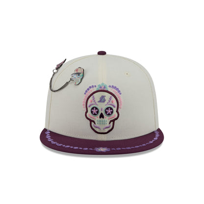 Los Angeles Lakers Day of the Dead Chrome White 59FIFTY Fitted Hat