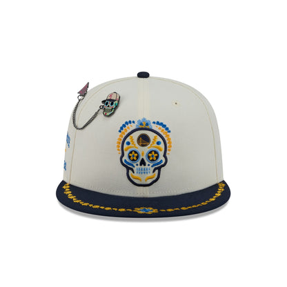 Golden State Warriors Day of the Dead Chrome White 59FIFTY Fitted Hat