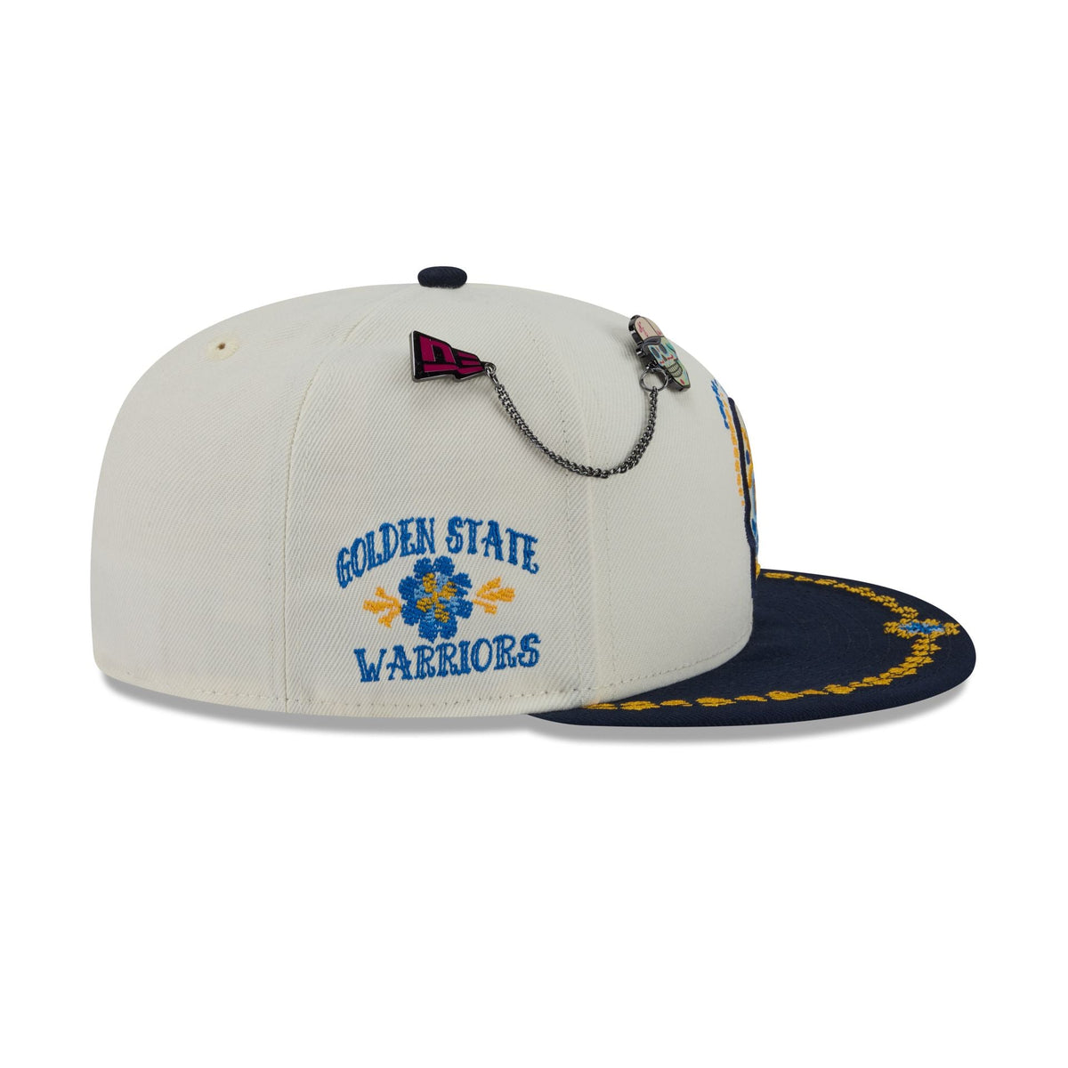 Golden State Warriors Day of the Dead Chrome White 59FIFTY Fitted Hat