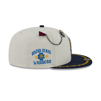 Golden State Warriors Day of the Dead Chrome White 59FIFTY Fitted Hat