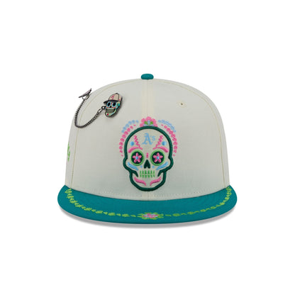 Athletics Day of the Dead Chrome White 59FIFTY Fitted Hat