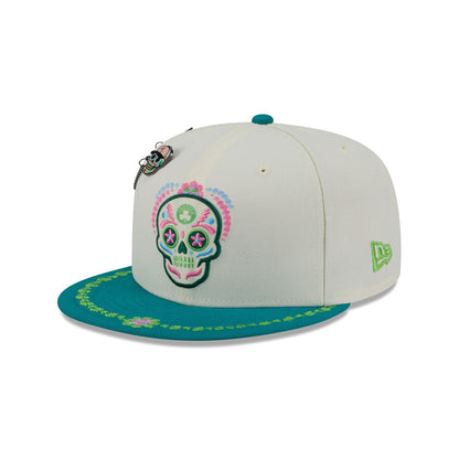 Boston Celtics Day of the Dead Chrome White 59FIFTY Fitted Hat