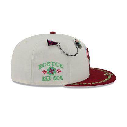 Boston Red Sox Day of the Dead Chrome White 59FIFTY Fitted Hat