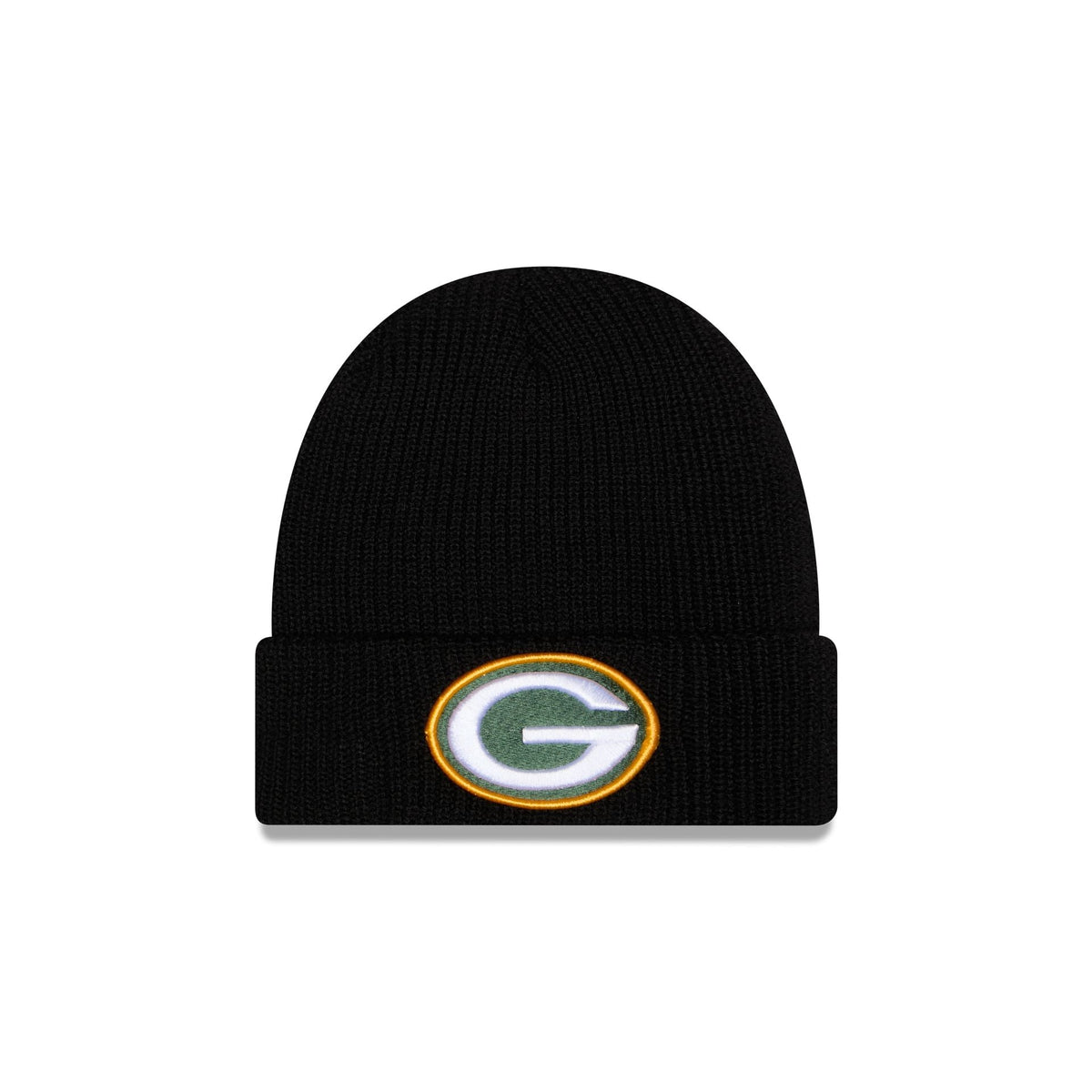 Green Bay Packers Black Cuff Knit Beanie Hat