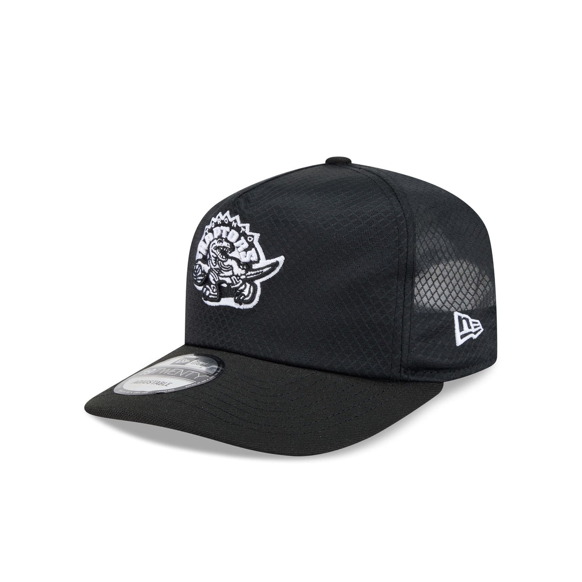 Toronto Raptors Black & White Mesh 19TWENTY Trucker Hat