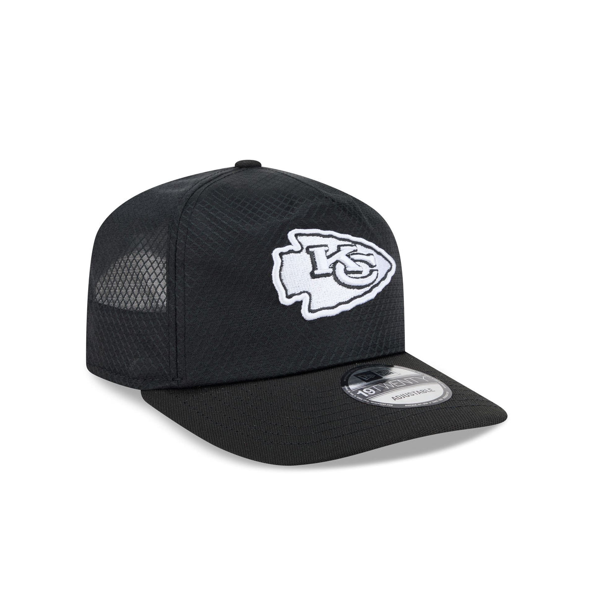 Kansas City Chiefs Black & White Mesh 19TWENTY Trucker Hat