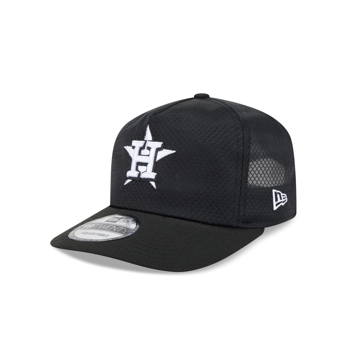 Houston Astros Black & White Mesh 19TWENTY Trucker Hat