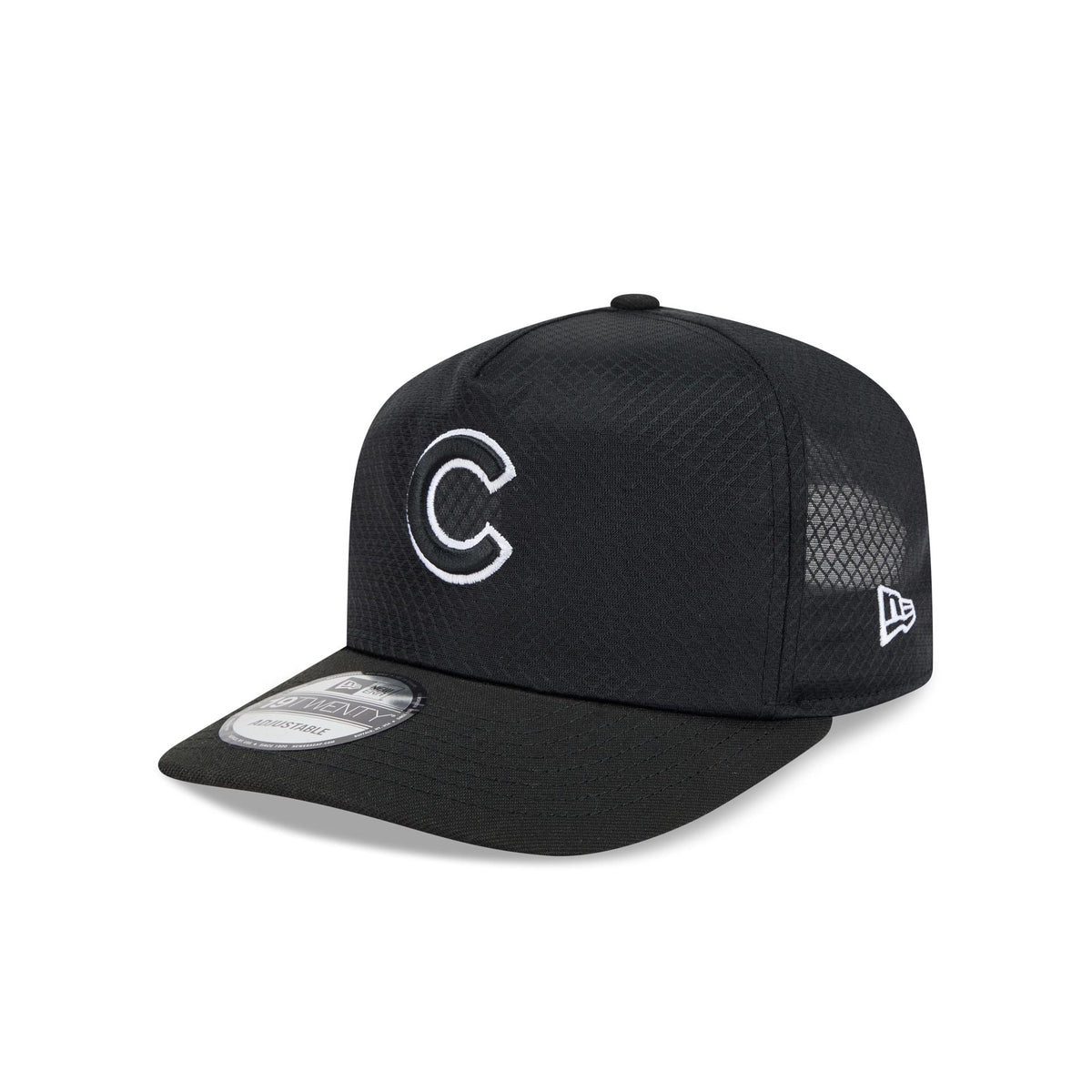 Chicago Cubs Black & White Mesh 19TWENTY Trucker Hat