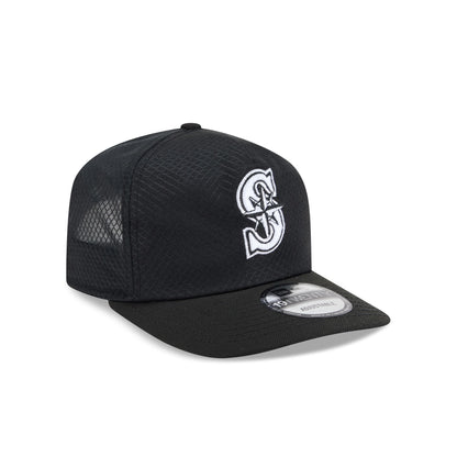Seattle Mariners Black & White Mesh 19TWENTY Trucker Hat