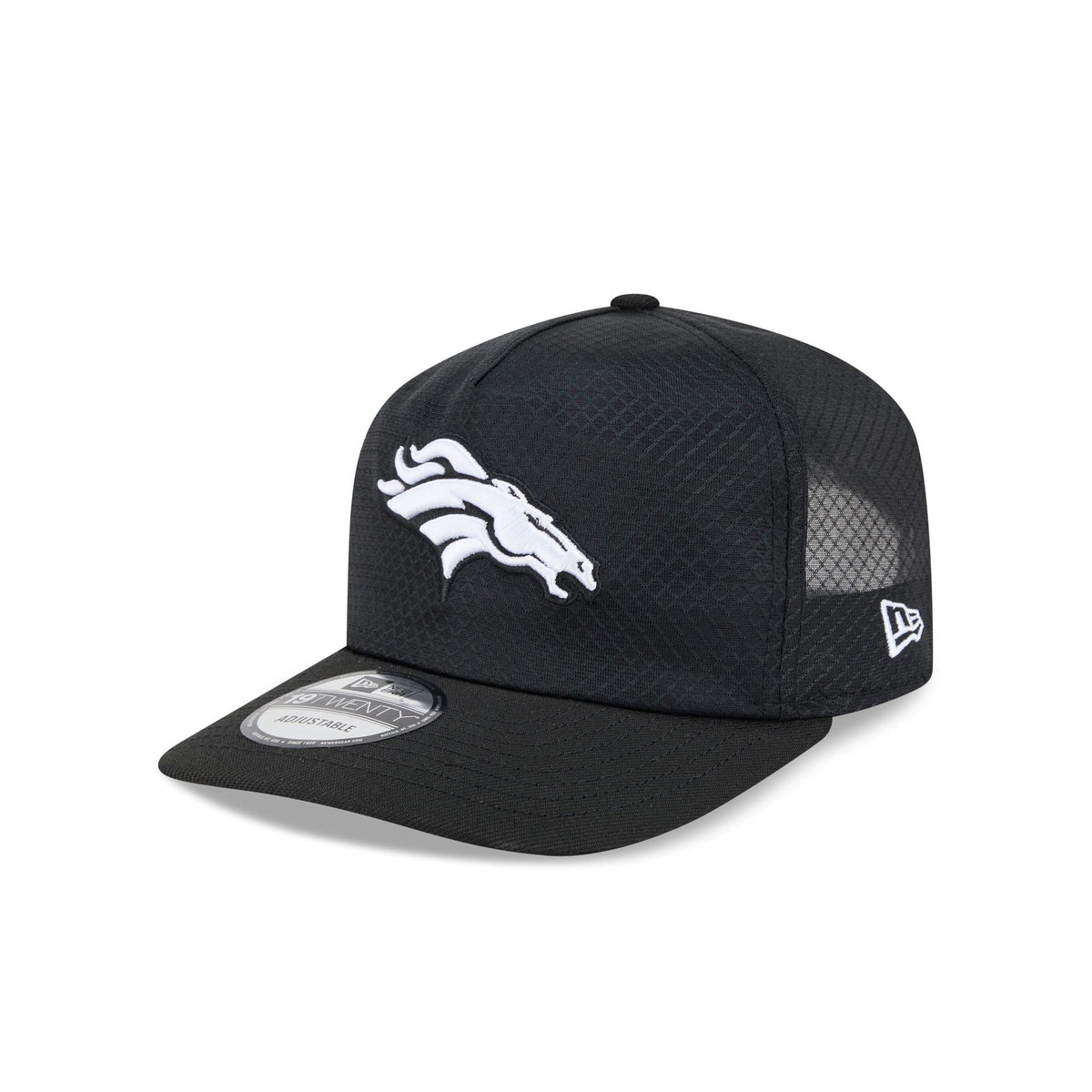 Denver Broncos Black & White Mesh 19TWENTY Trucker Hat