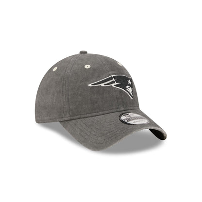 New England Patriots Washed Black Cotton 9TWENTY Adjustable Hat