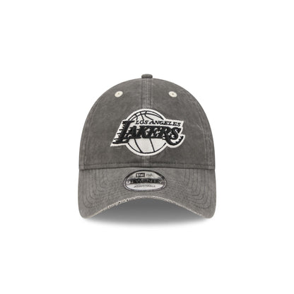 Los Angeles Lakers Washed Black Cotton 9TWENTY Adjustable Hat
