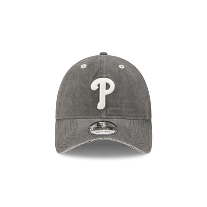 Philadelphia Phillies Washed Black Cotton 9TWENTY Adjustable Hat