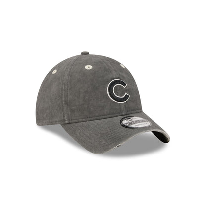Chicago Cubs Washed Black Cotton 9TWENTY Adjustable Hat