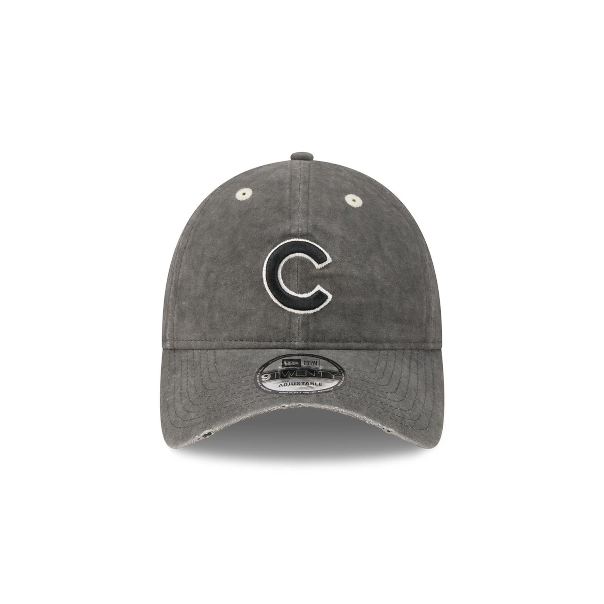 Chicago Cubs Washed Black Cotton 9TWENTY Adjustable Hat