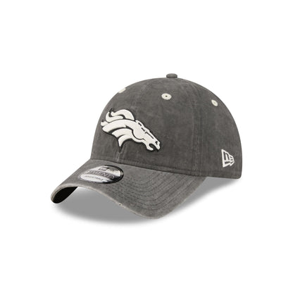 Denver Broncos Washed Black Cotton 9TWENTY Adjustable Hat