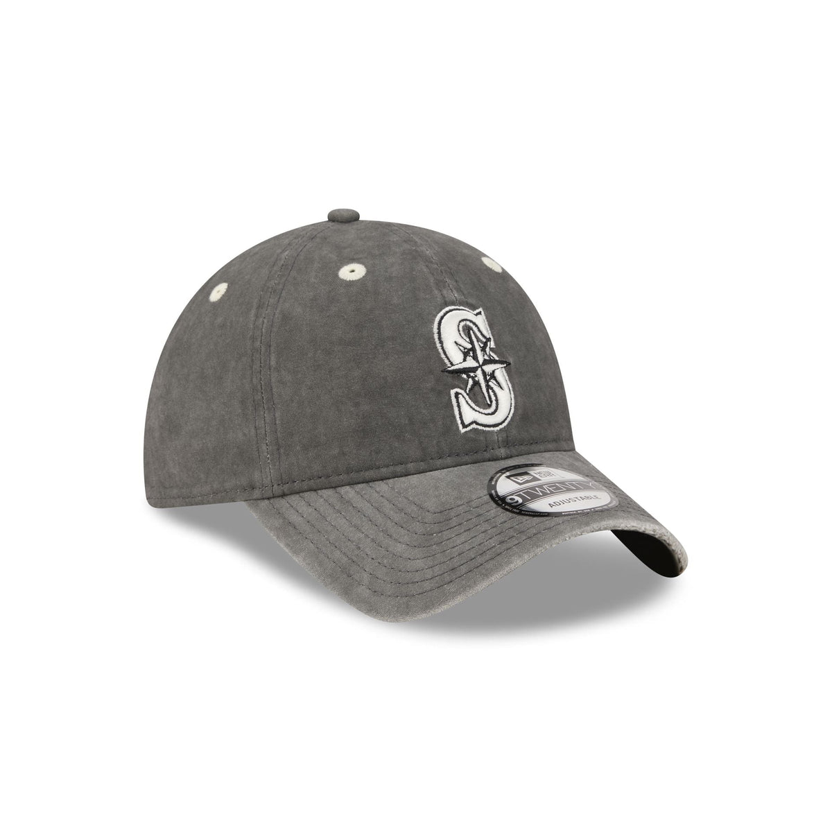 Seattle Mariners Washed Black Cotton 9TWENTY Adjustable Hat