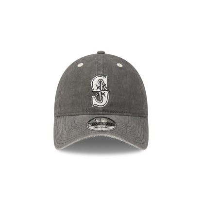 Seattle Mariners Washed Black Cotton 9TWENTY Adjustable Hat