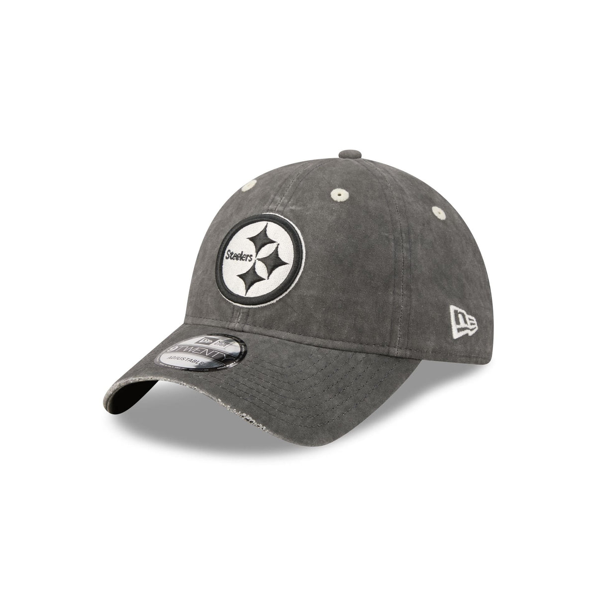 Pittsburgh Steelers Washed Black Cotton 9TWENTY Adjustable Hat