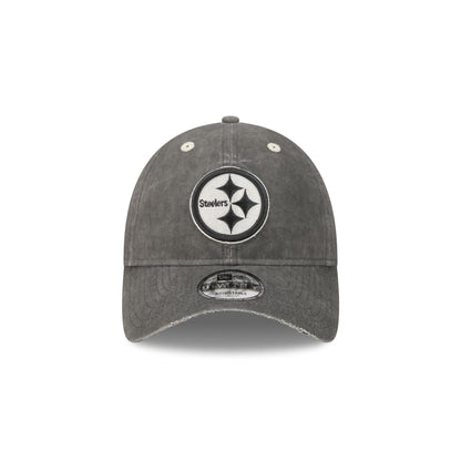 Pittsburgh Steelers Washed Black Cotton 9TWENTY Adjustable Hat