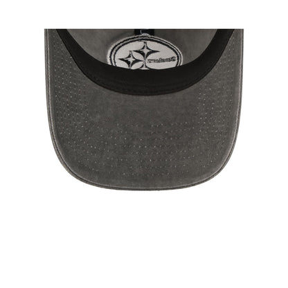Pittsburgh Steelers Washed Black Cotton 9TWENTY Adjustable Hat