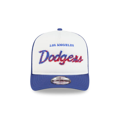 Los Angeles Dodgers Fade Script 9FIFTY A-Frame Trucker Hat