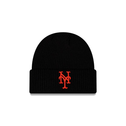 New York Mets Black Cuff Knit Beanie Hat