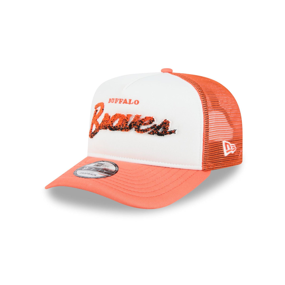 Buffalo Braves Fade Script 9FIFTY A-Frame Trucker Hat