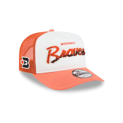 Buffalo Braves Fade Script 9FIFTY A-Frame Trucker Hat