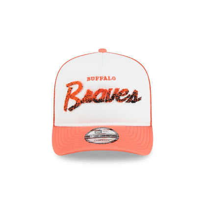 Buffalo Braves Fade Script 9FIFTY A-Frame Trucker Hat