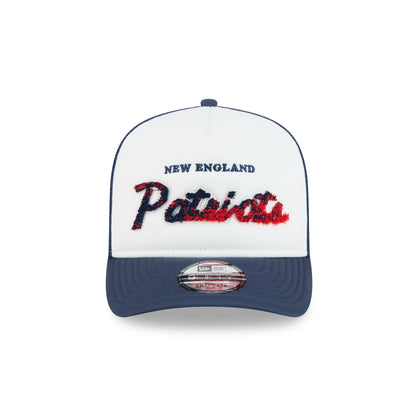 New England Patriots Fade Script 9FIFTY A-Frame Trucker Hat