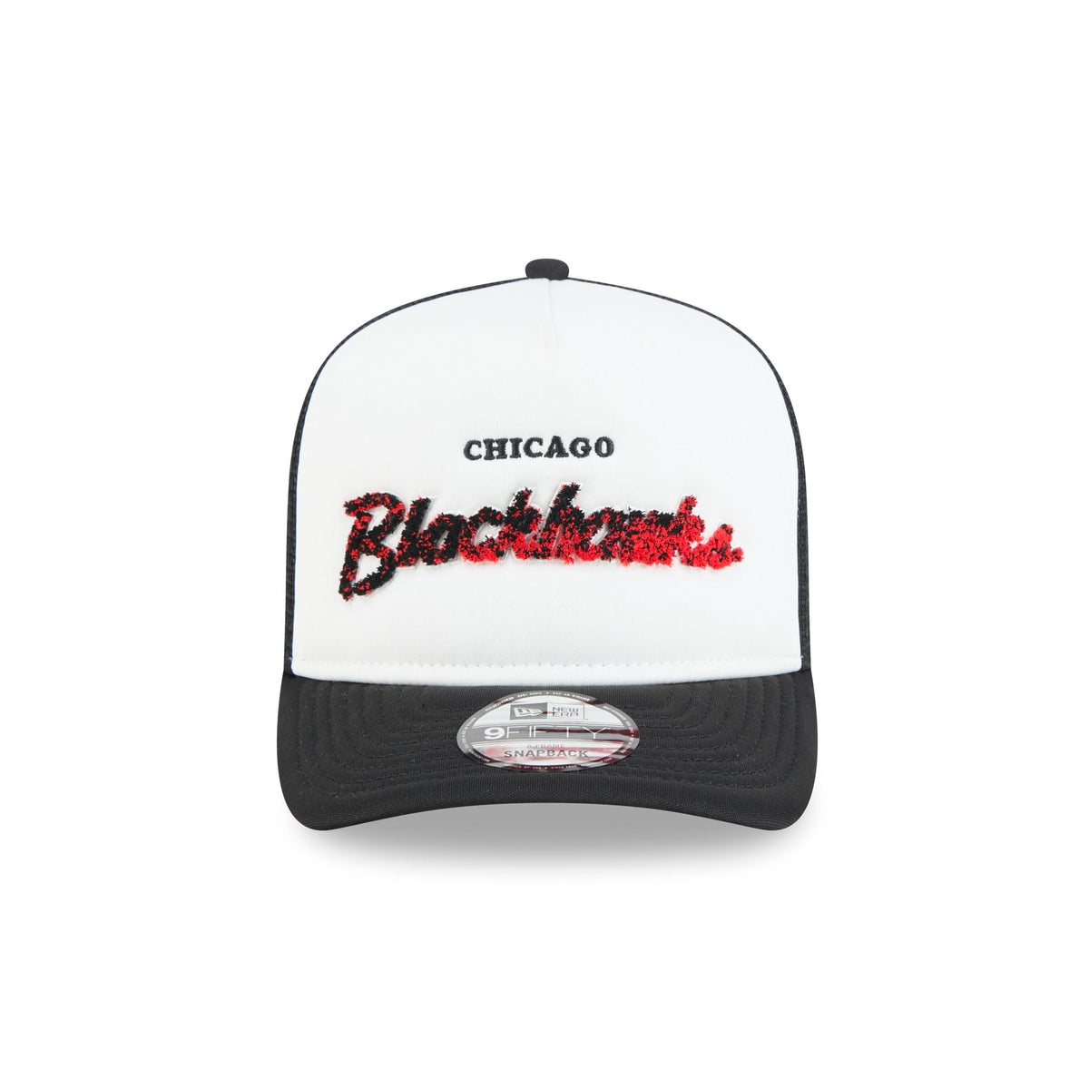 Chicago Blackhawks Fade Script 9FIFTY A-Frame Trucker Hat