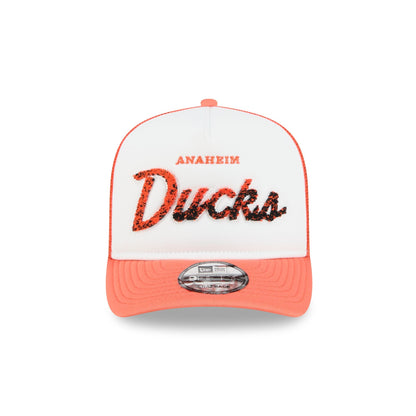 Anaheim Ducks Fade Script 9FIFTY A-Frame Trucker Hat