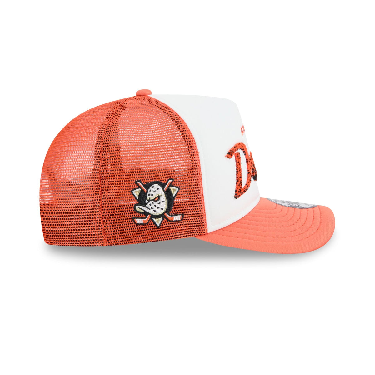 Anaheim Ducks Fade Script 9FIFTY A-Frame Trucker Hat