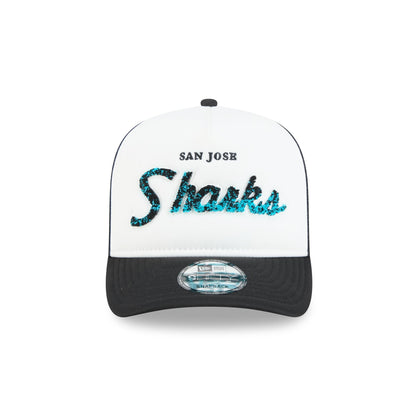 San Jose Sharks Fade Script 9FIFTY A-Frame Trucker Hat