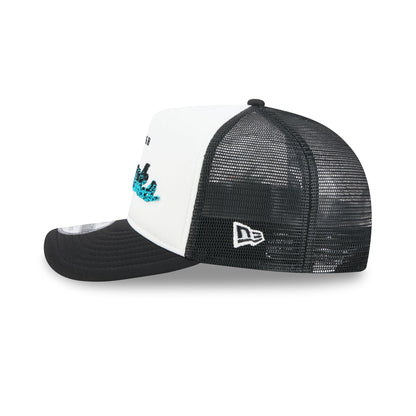 San Jose Sharks Fade Script 9FIFTY A-Frame Trucker Hat
