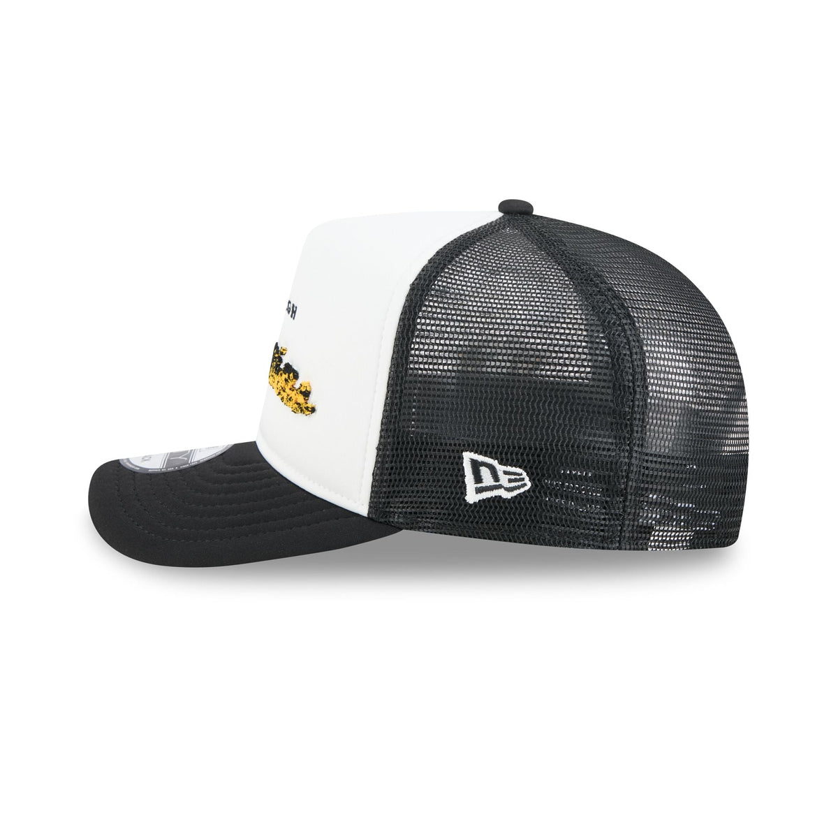 Pittsburgh Penguins Fade Script 9FIFTY A-Frame Trucker Hat