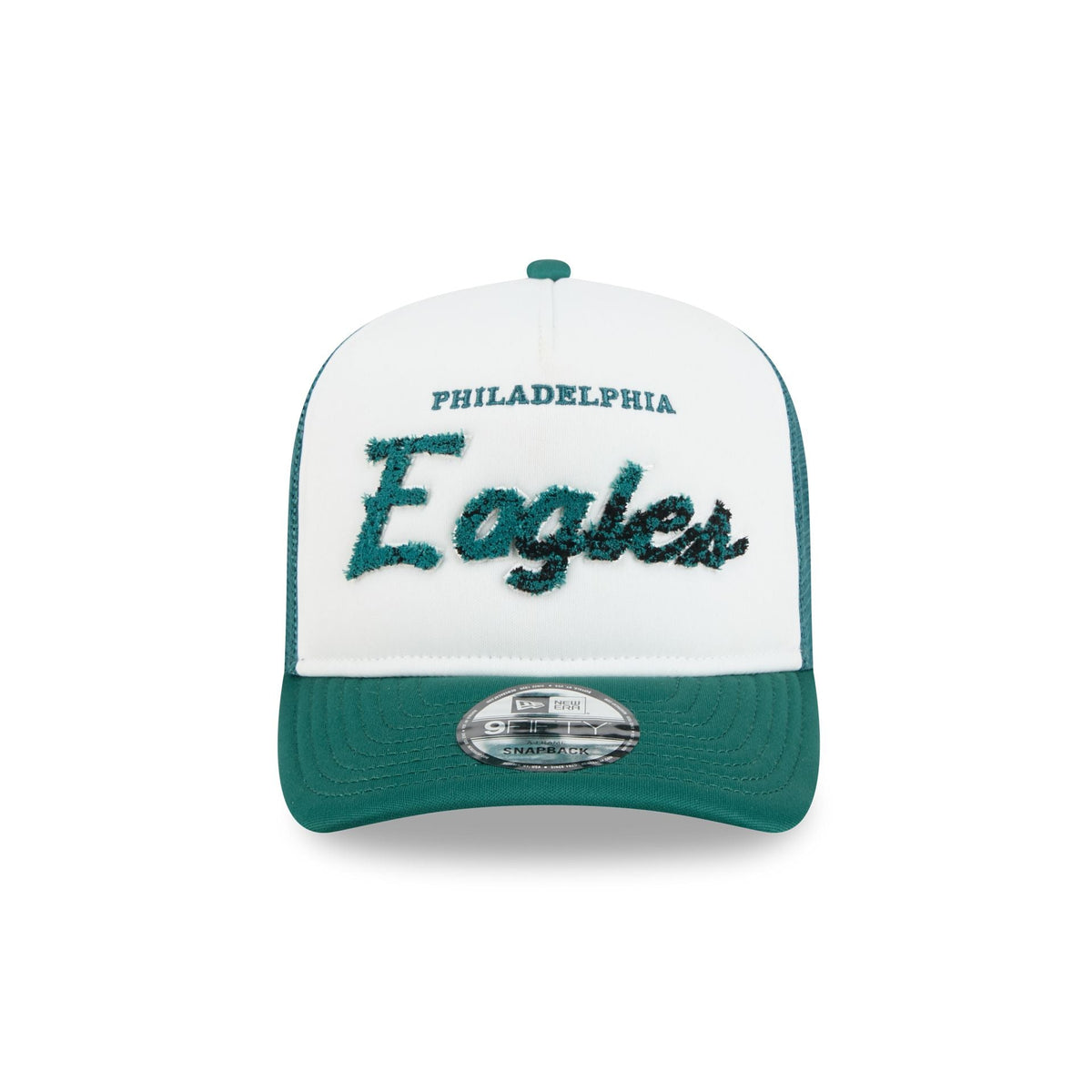 Philadelphia Eagles Fade Script 9FIFTY A-Frame Trucker Hat