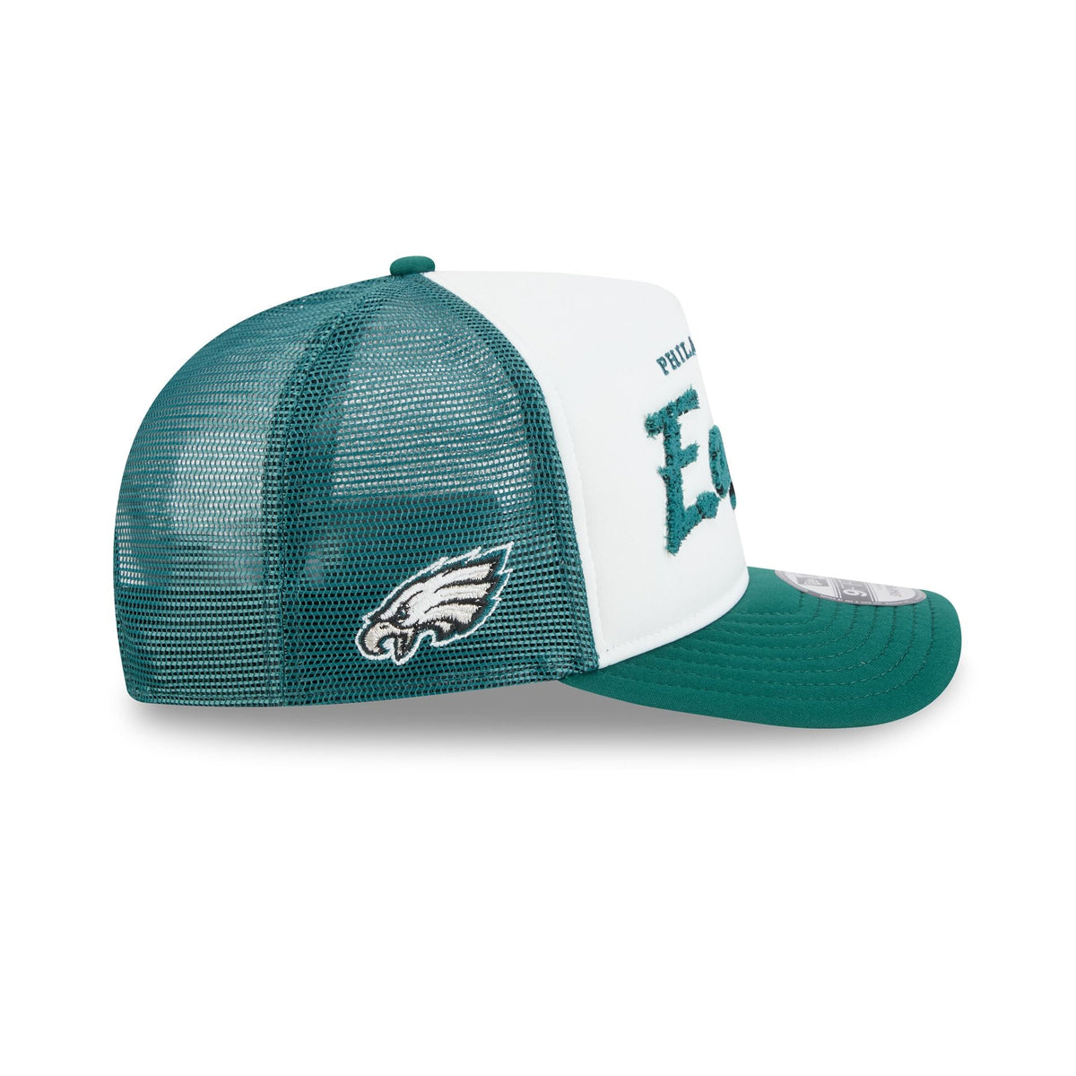 Philadelphia Eagles Fade Script 9FIFTY A-Frame Trucker Hat