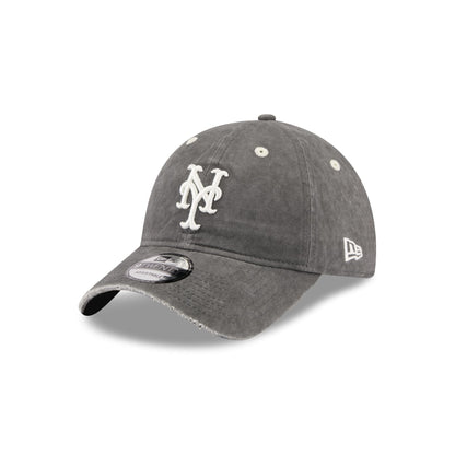 New York Mets Washed Black Cotton 9TWENTY Adjustable Hat
